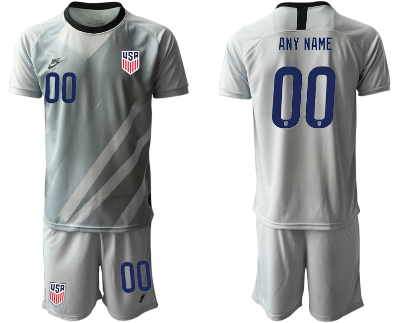 Men 2020-2021 Season National team United States goalkeeper grey customized Soccer Jersey1->customized soccer jersey->Custom Jersey
